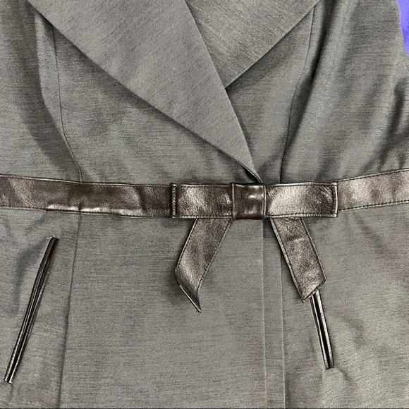 Tracy Reese Detachable Leather Collar Suit Jacket - Picture 5 of 11